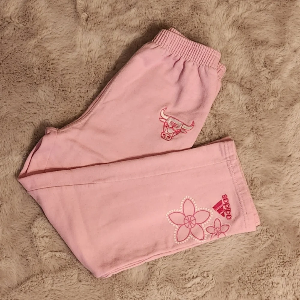 Adidas girl's sweatpants size large 6X, color pink - Picture 1 of 8